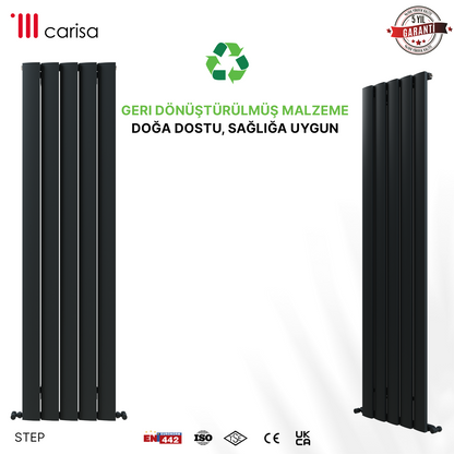 Carisa Step Radiateur en Aluminium Vertical Design Moderne Gris foncé