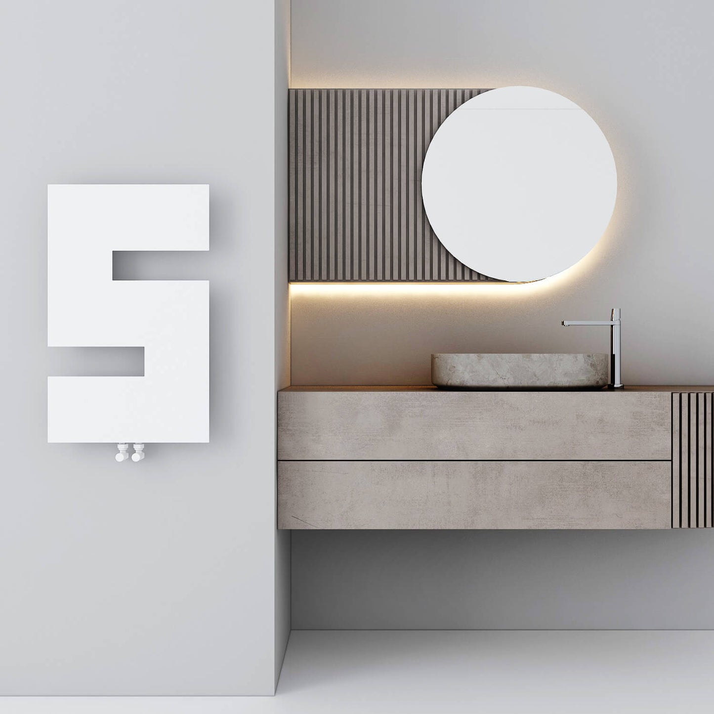 Carisa Stirling Radiateur Design Mince en Acier Vertical Design Moderne Blanc