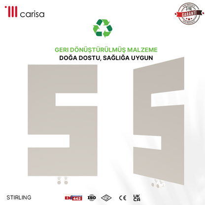 Carisa Stirling Radiateur Design Mince en Acier Vertical Design Moderne Blanc