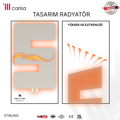 Carisa Stirling Radiateur Design Mince en Acier Vertical Design Moderne Blanc