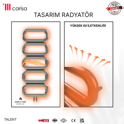 Carisa Talent Sèche-Serviettes en Acier Inoxydable Design Moderne Miroir Poli