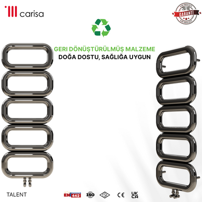 Carisa Talent Sèche-Serviettes en Acier Inoxydable Design Moderne Satiné Poli