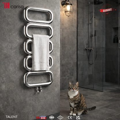 Carisa Talent Sèche-Serviettes en Acier Inoxydable Design Moderne Satiné Poli