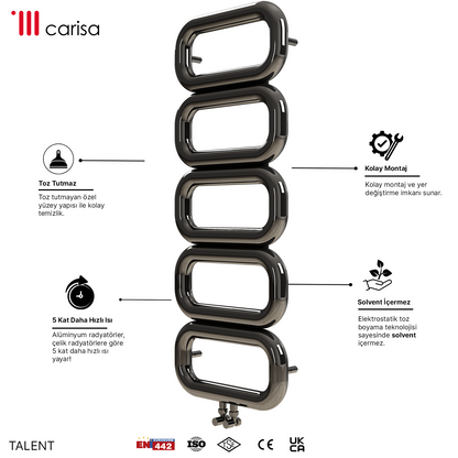 Carisa Talent Sèche-Serviettes en Acier Inoxydable Design Moderne Satiné Poli