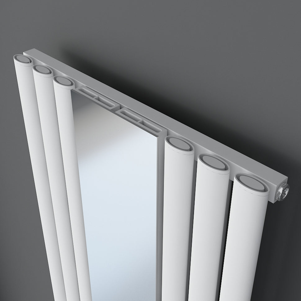 Carisa Tallis Mirror Radiateur en Aluminium Vertical Design Moderne Blanc