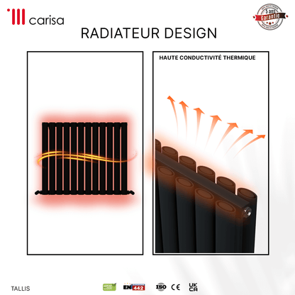 Carisa Tallis Radiateur en Aluminium Horizontal Design Moderne Anthracite