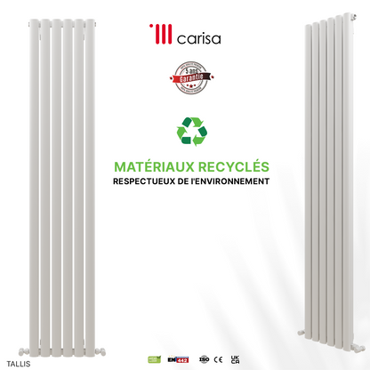 Carisa Tallis Radiateur en Aluminium Vertical Design Moderne Blanc