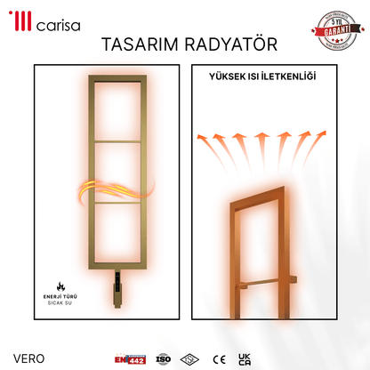 sèche-serviettes Carisa Vero électrique en inox finition satinée polie, radiateur design haute conductivité thermique