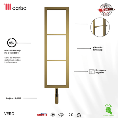 sèche-serviettes Carisa Vero électrique en inox finition satinée polie, radiateur porte-serviettes vertical design, garantie 5 ans