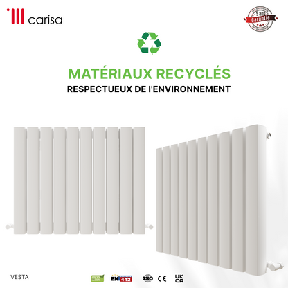 Carisa Vesta Radiateur en Aluminium Horizontal Design Moderne Blanc
