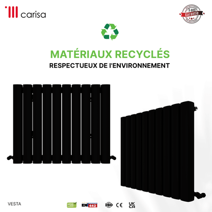 Carisa Vesta Radiateur en Aluminium Horizontal Design Moderne Noir