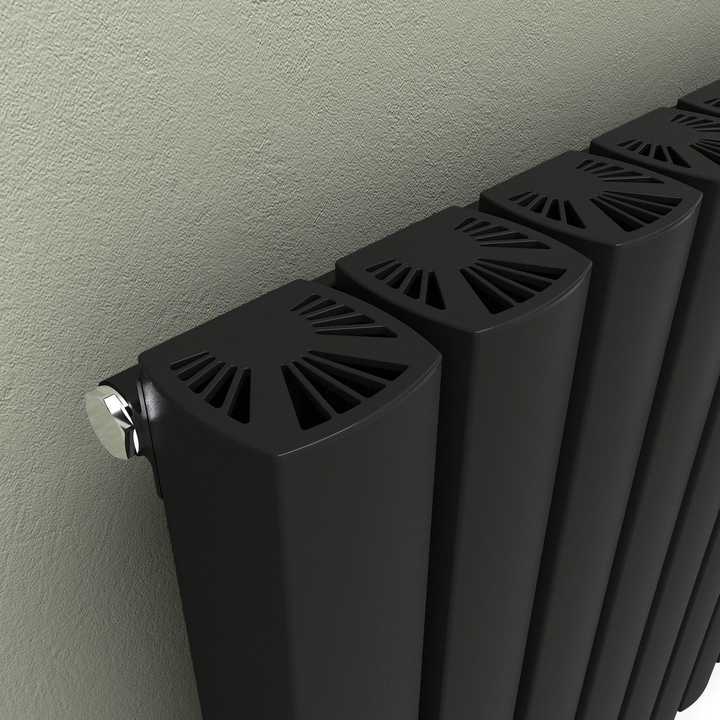 Carisa Vesta Radiateur en Aluminium Horizontal Design Moderne Noir