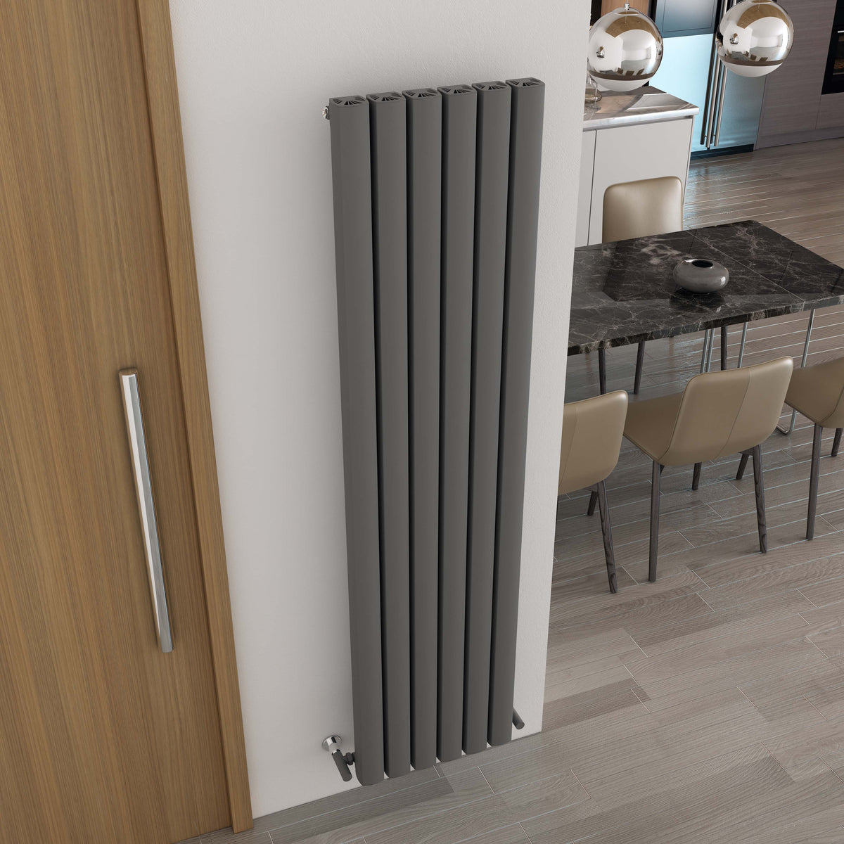 Carisa Vesta Radiateur en Aluminium Vertical Design Moderne Gris foncé