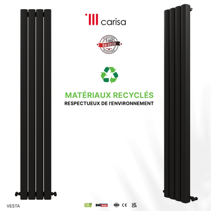Carisa Vesta Radiateur en Aluminium Vertical Design Moderne Gris foncé
