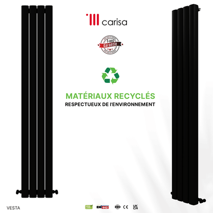 Carisa Vesta Radiateur en Aluminium Vertical Design Moderne Noir