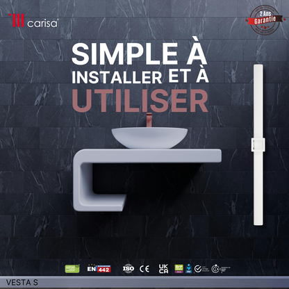 Carisa Vesta Single Sèche-Serviette Électrique Design Moderne Blanc