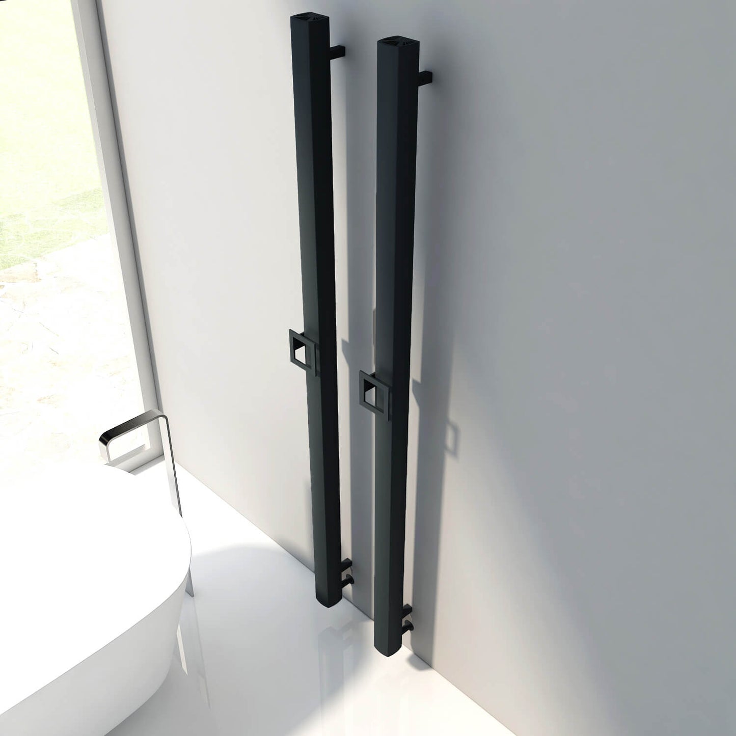 Carisa Vesta Single Sèche-Serviette Électrique Design Moderne Noir