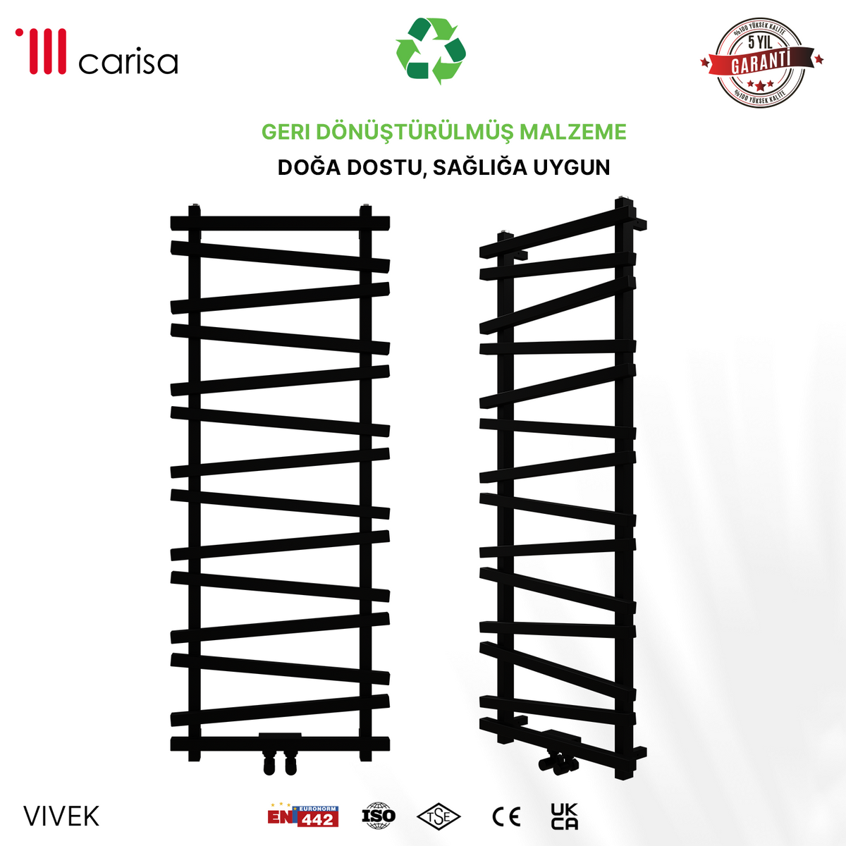 Carisa Vivek Sèche-Serviettes en Aluminium Design Moderne