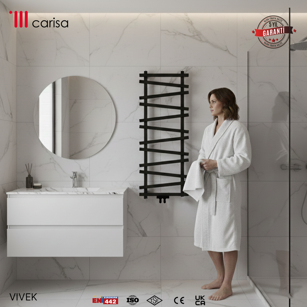 Carisa Vivek Sèche-Serviettes en Aluminium Design Moderne