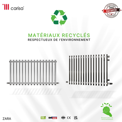 Carisa Zara Radiateur en Acier Horizontal Design Moderne Chromé