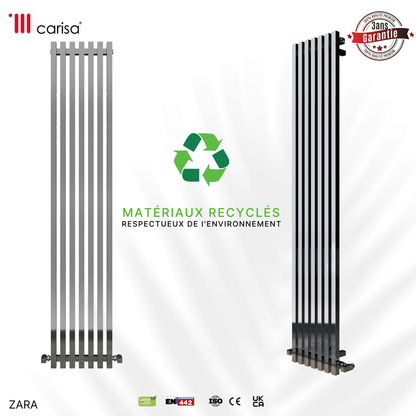 Carisa Zara Radiateur en Acier Vertical Design Moderne Chromé