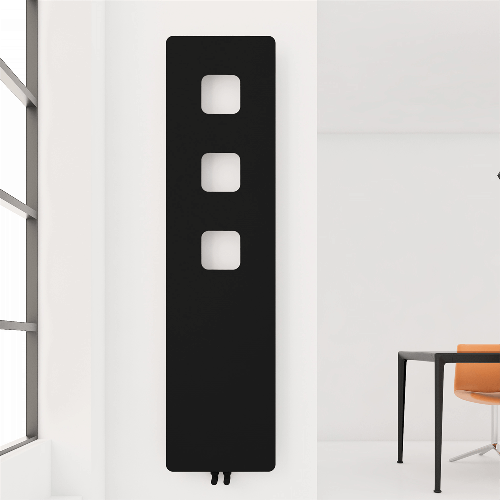 Carisa Dublin Radiateur Design Mince en Acier Horizontal Design Moderne Noir