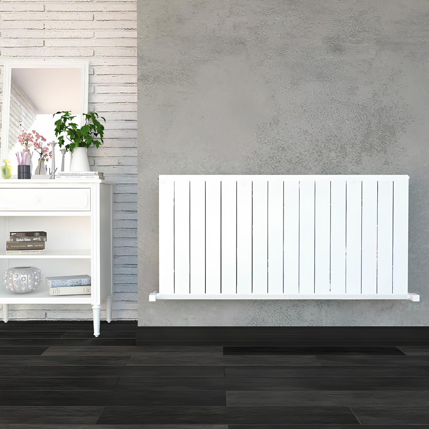 Carisa Elite Radiateur en Aluminium Horizontal Design Moderne Glossy Blanc