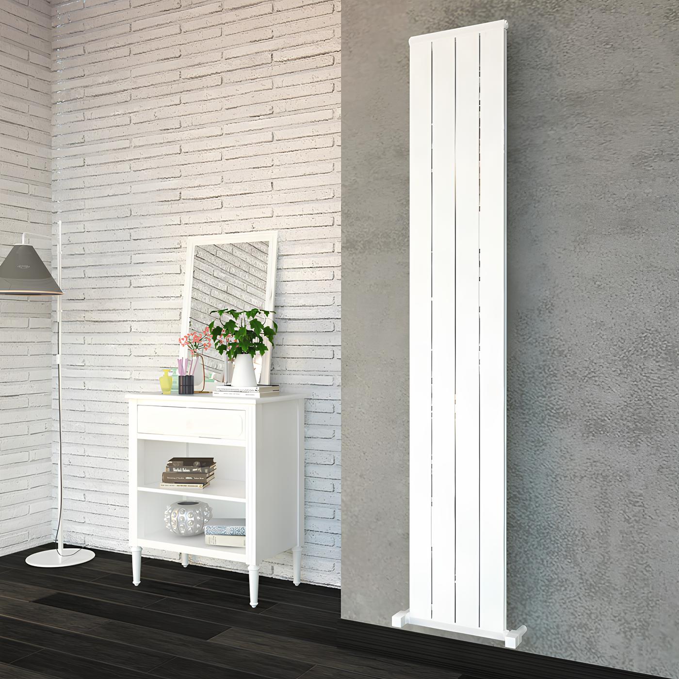 Carisa Elite Radiateur en Aluminium Vertical Design Moderne Glossy Blanc