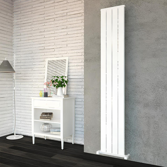 Carisa Elite Radiateur en Aluminium Vertical Design Moderne Glossy Blanc