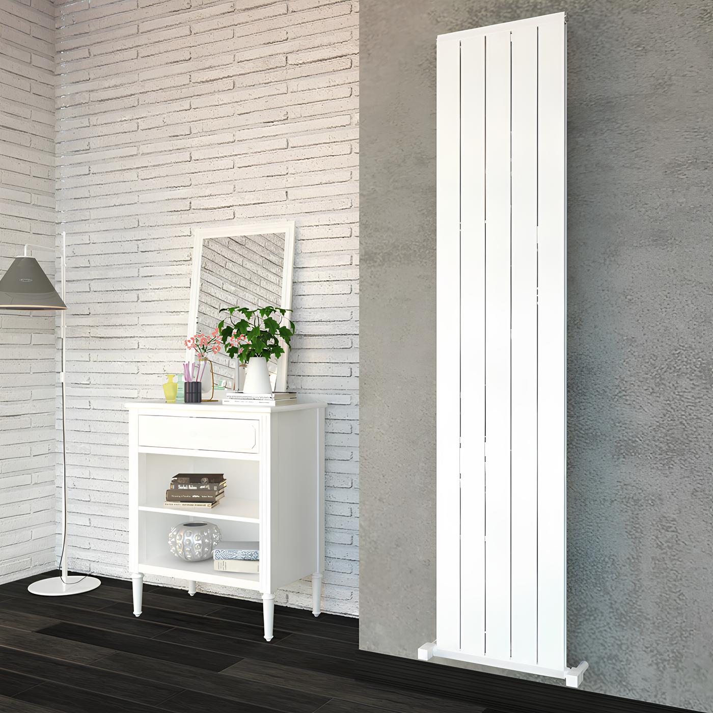 Carisa Elite Radiateur en Aluminium Vertical Design Moderne Glossy Blanc