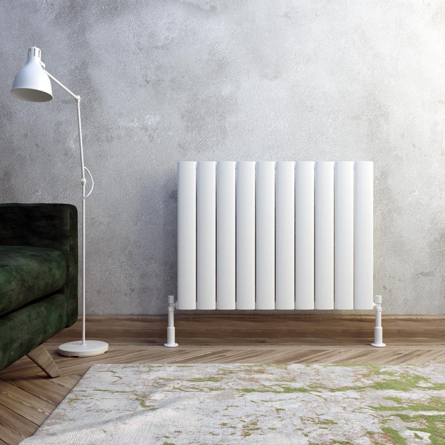 Carisa Elliptic Radiateur en Aluminium Horizontal Design Moderne Blanc