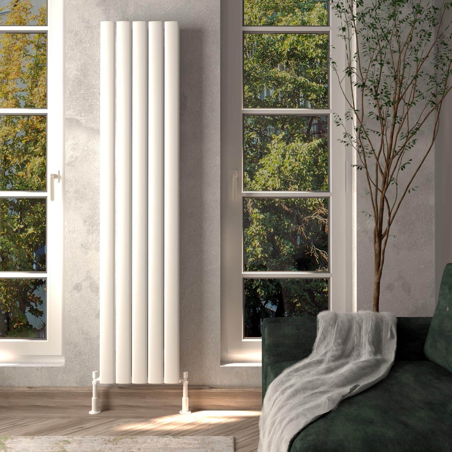 Carisa Elliptic Radiateur en Aluminium Vertical Design Moderne Blanc