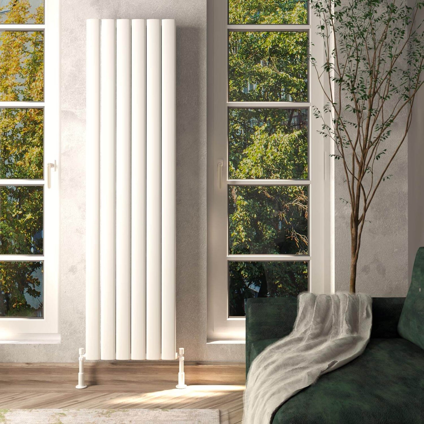 Carisa Elliptic Radiateur en Aluminium Vertical Design Moderne Blanc