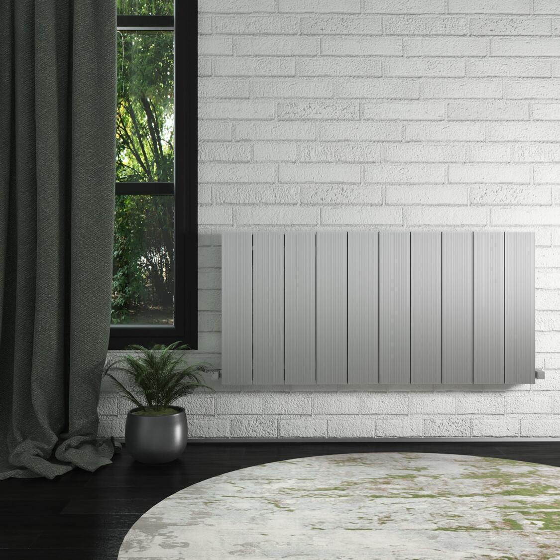 Carisa Elvino Radiateur en Aluminium Horizontal Design Moderne Anodisé Poli