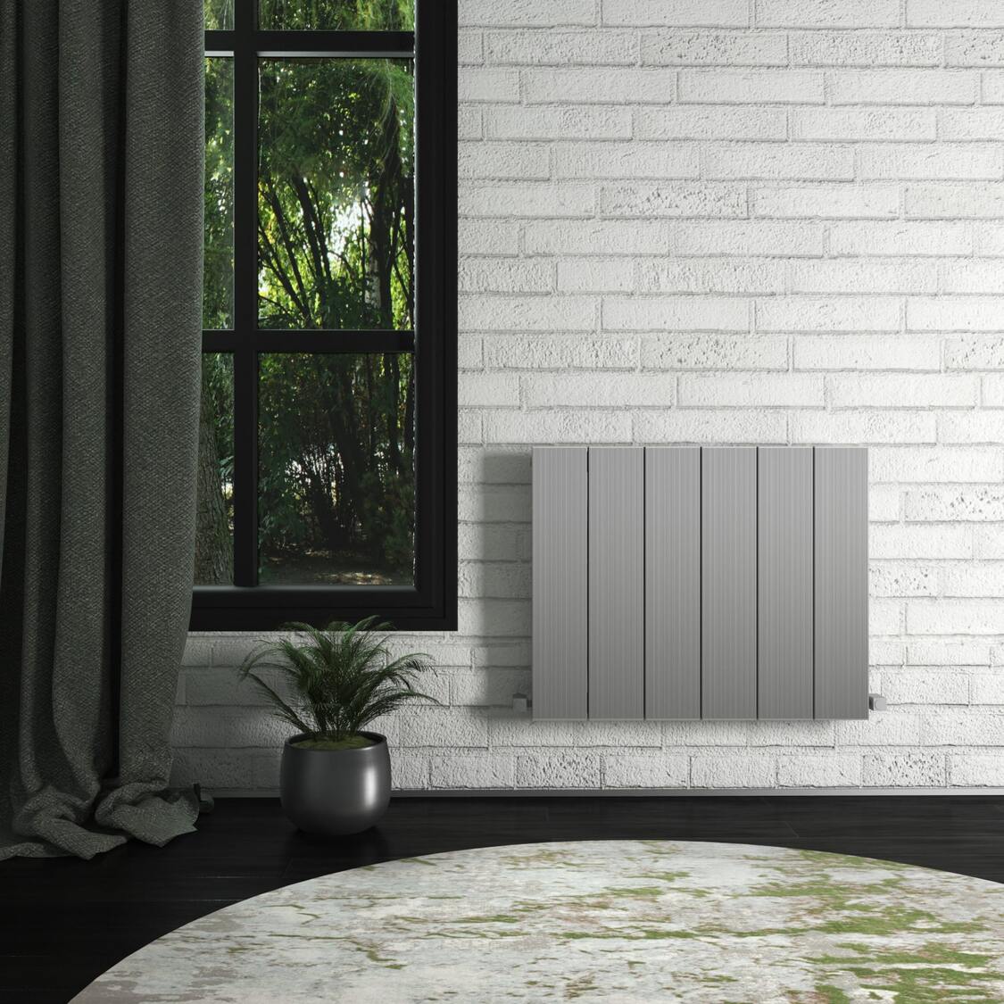 Carisa Elvino Radiateur en Aluminium Horizontal Design Moderne Anodisé Poli