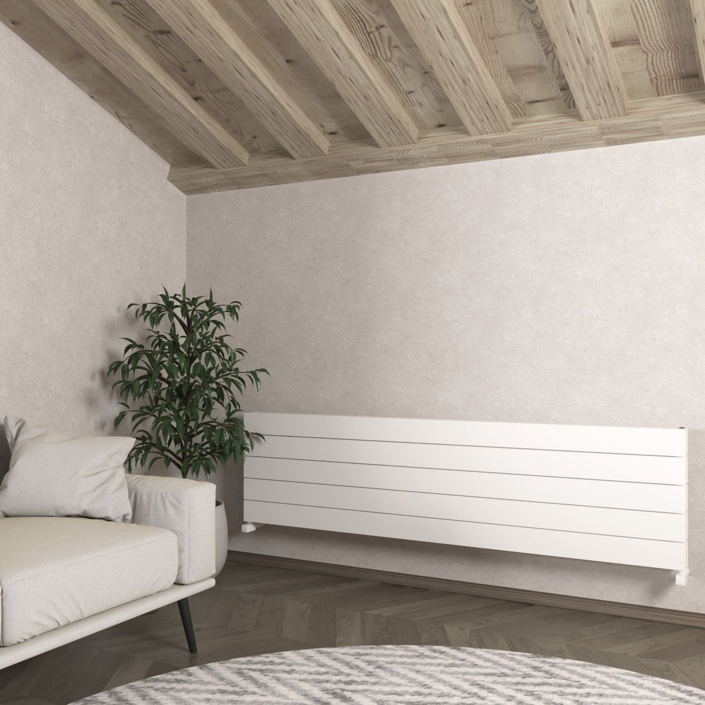 Carisa Nemo Xl Radiateur en Aluminium Horizontal Design Moderne Blanc