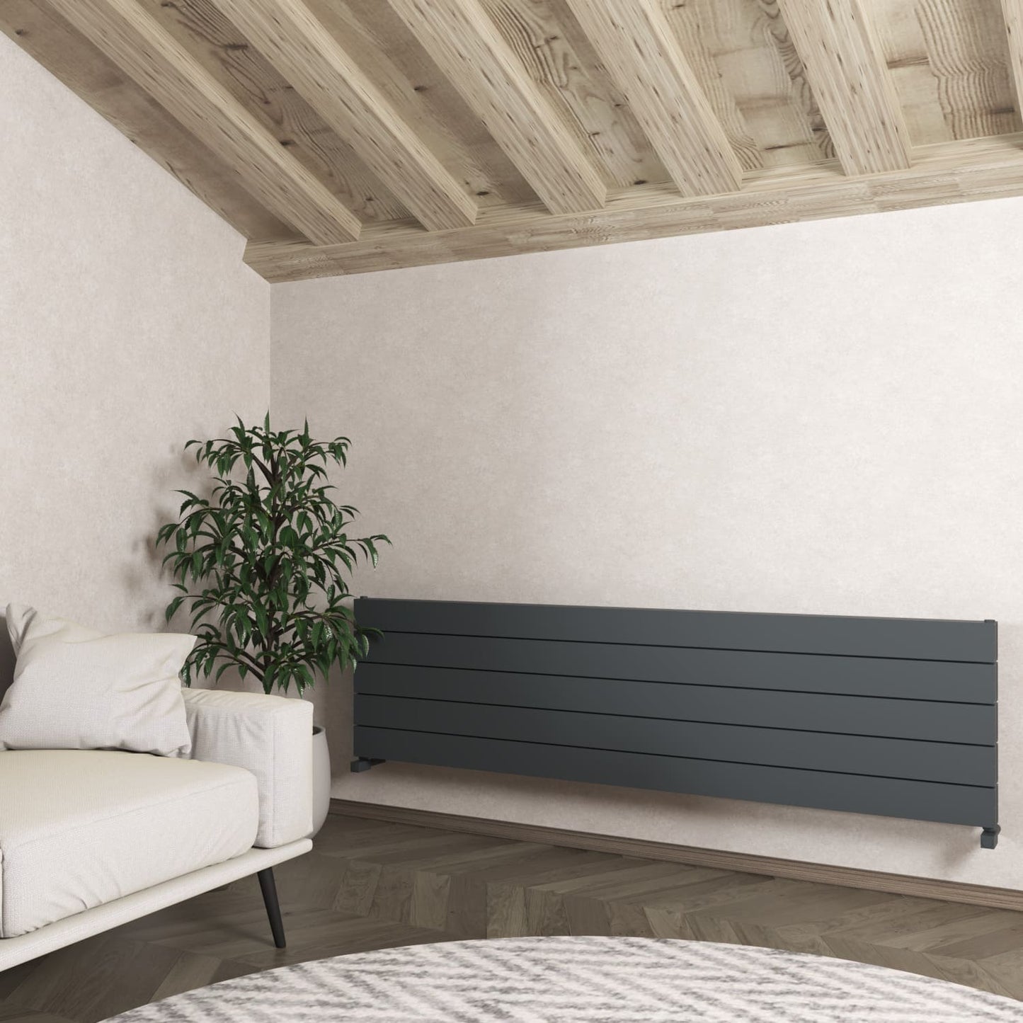 Carisa Nemo Double Xl Radiateur en Aluminium Horizontal Design Moderne Anthracite