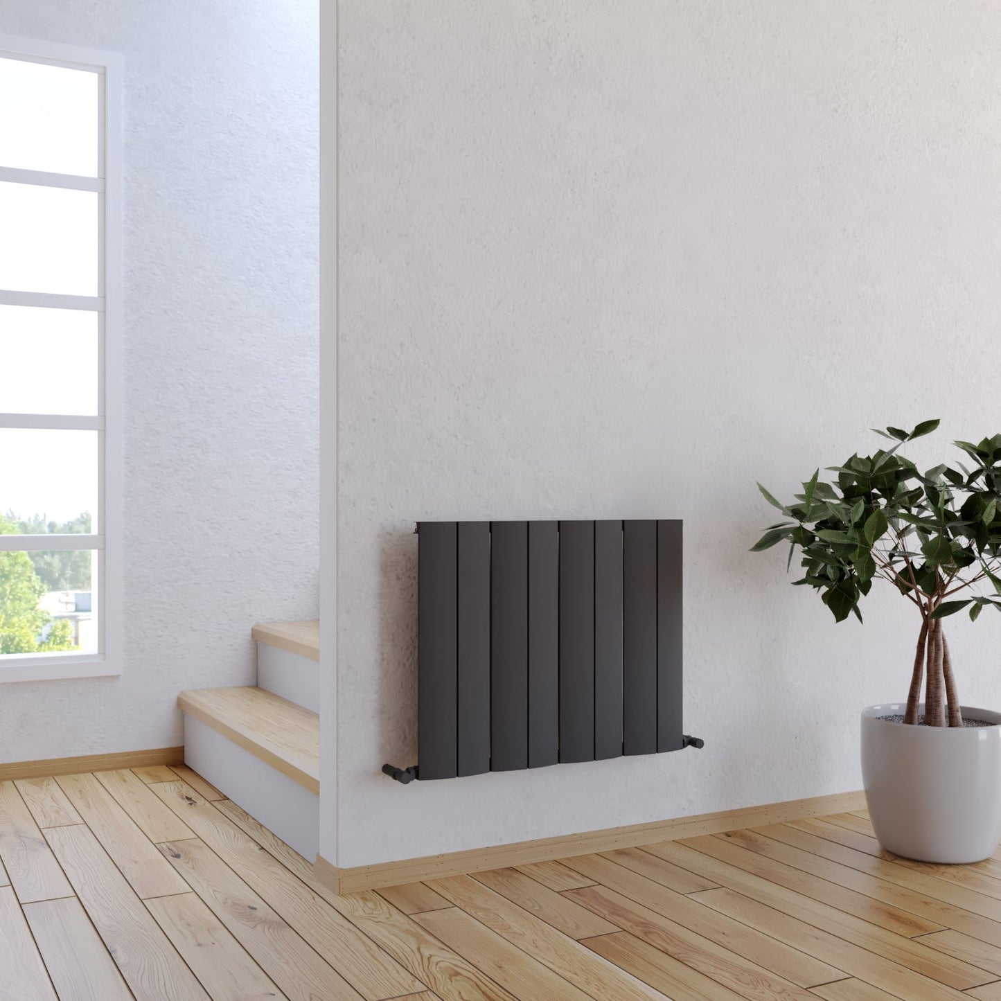 Carisa Play Radiateur en Aluminium Horizontal Design Moderne Gris foncé