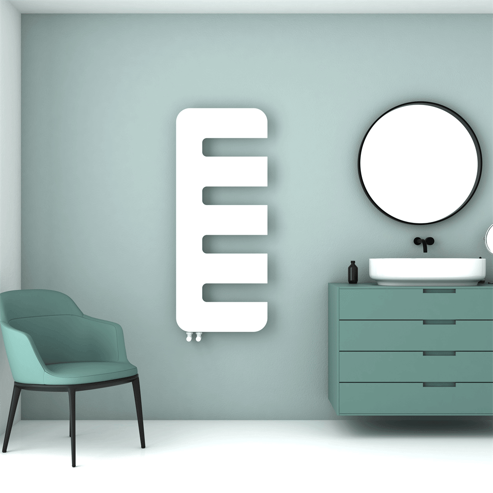 Carisa Rex Radiateur Design Mince en Acier Vertical Design Moderne Blanc