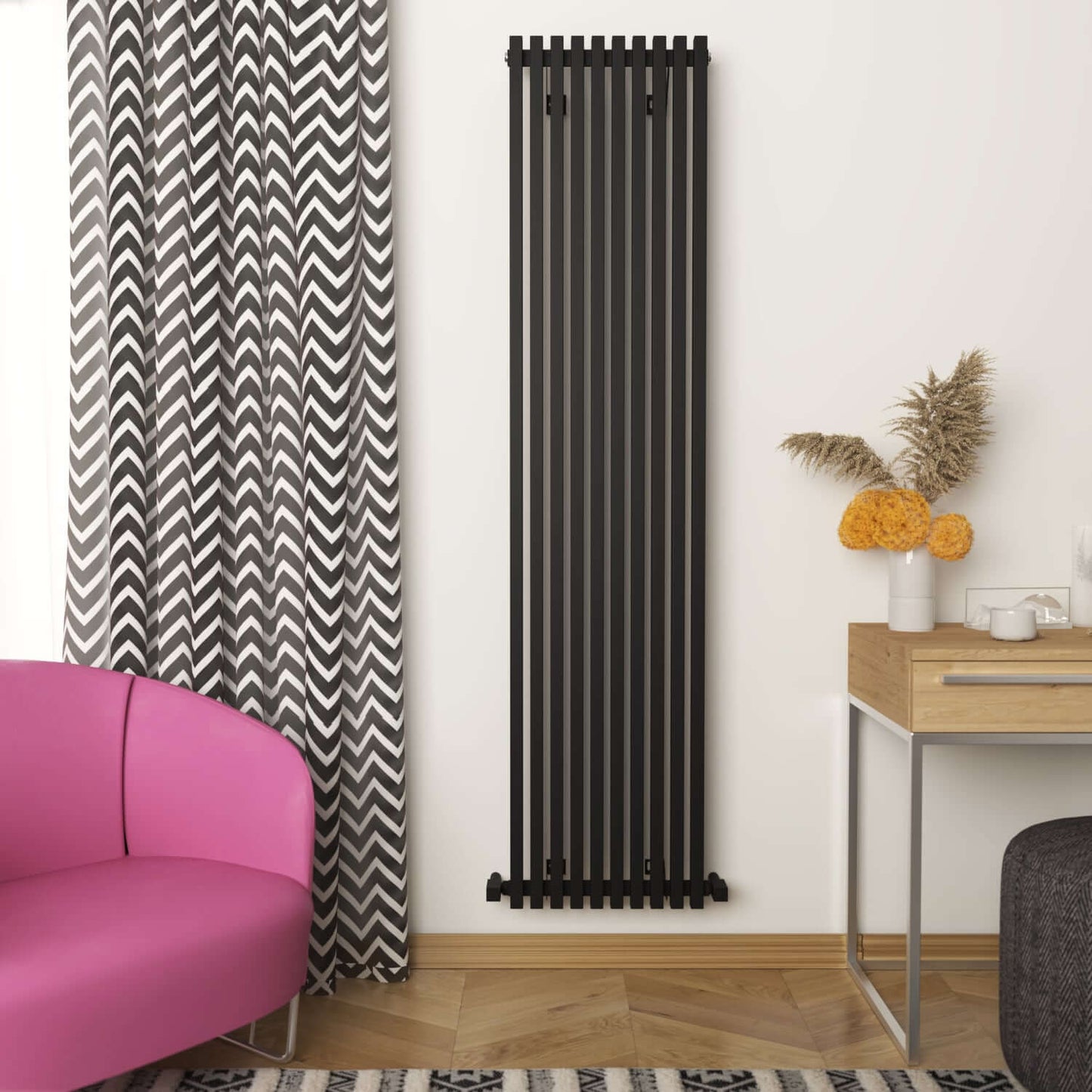 Carisa Sophia Radiateur en Aluminium Vertical Design Moderne Noir