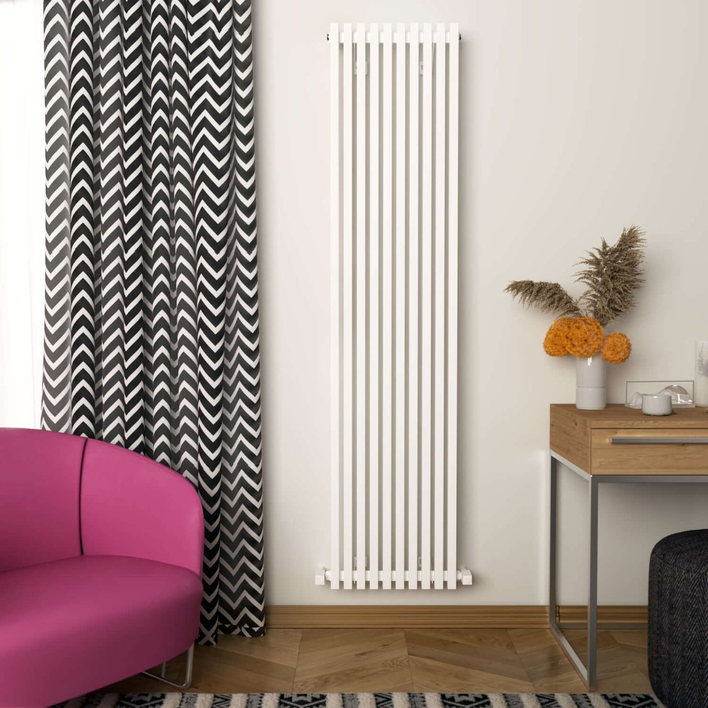 Carisa Sophia Radiateur en Aluminium Vertical Design Moderne Blanc