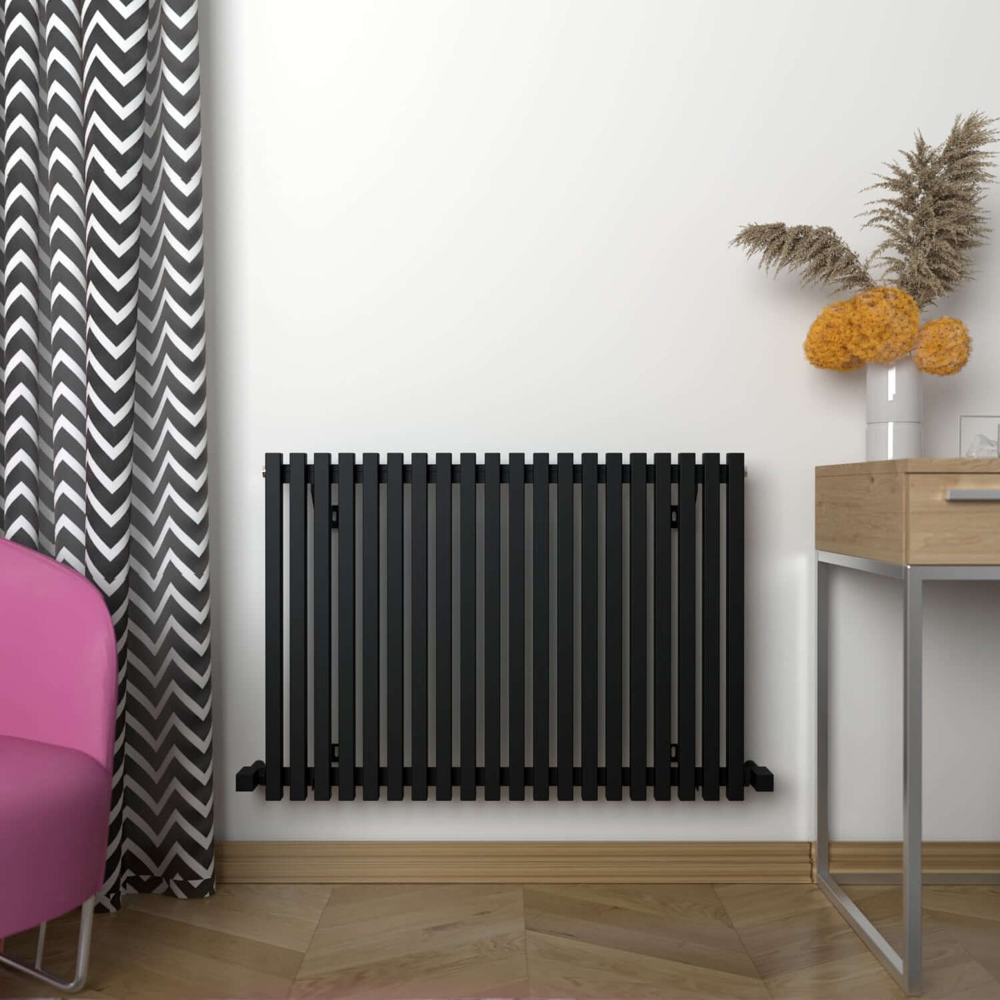 Carisa Sophia Radiateur en Aluminium Horizontal Design Moderne Noir