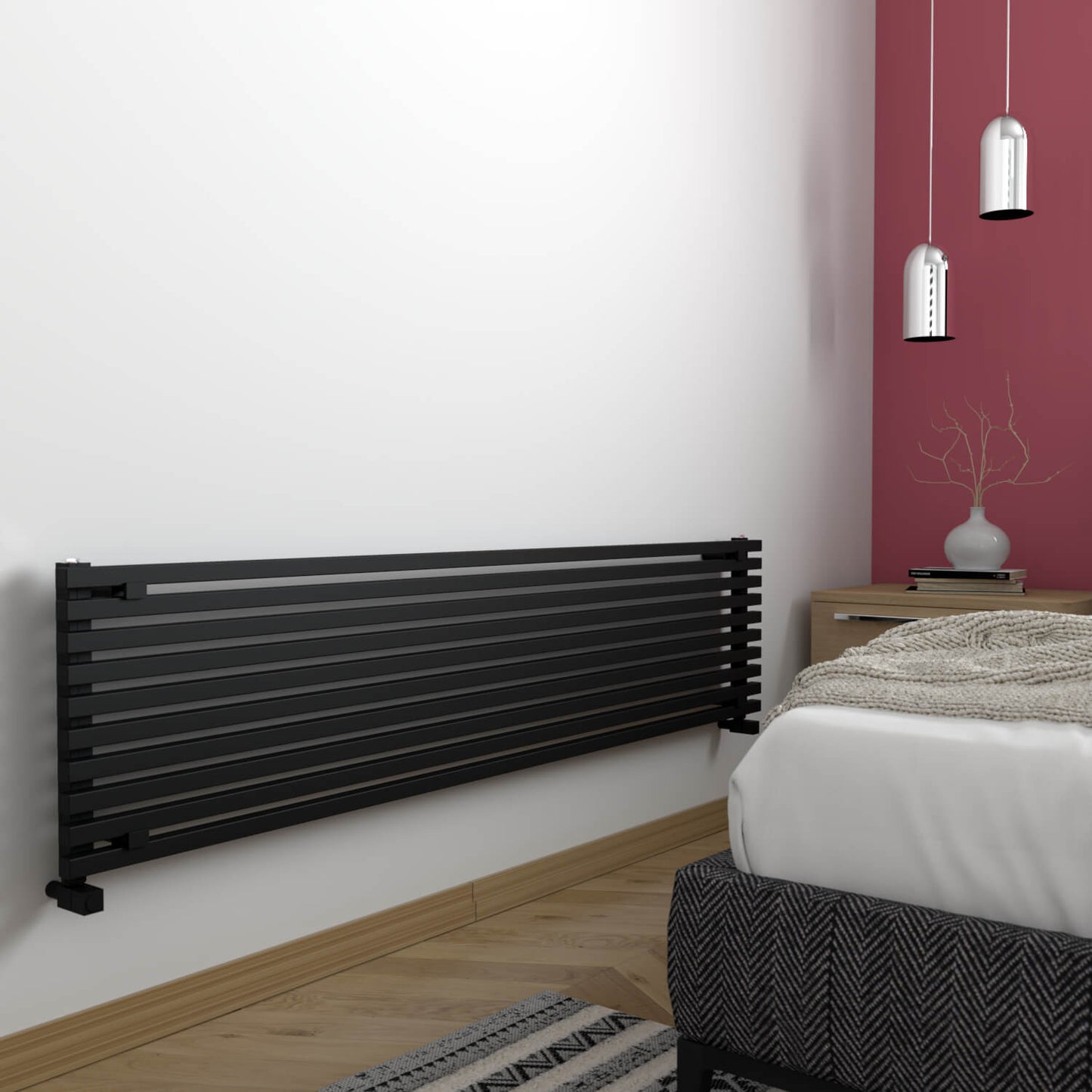 Carisa Sophia Xl Radiateur en Aluminium Horizontal Design Moderne Noir