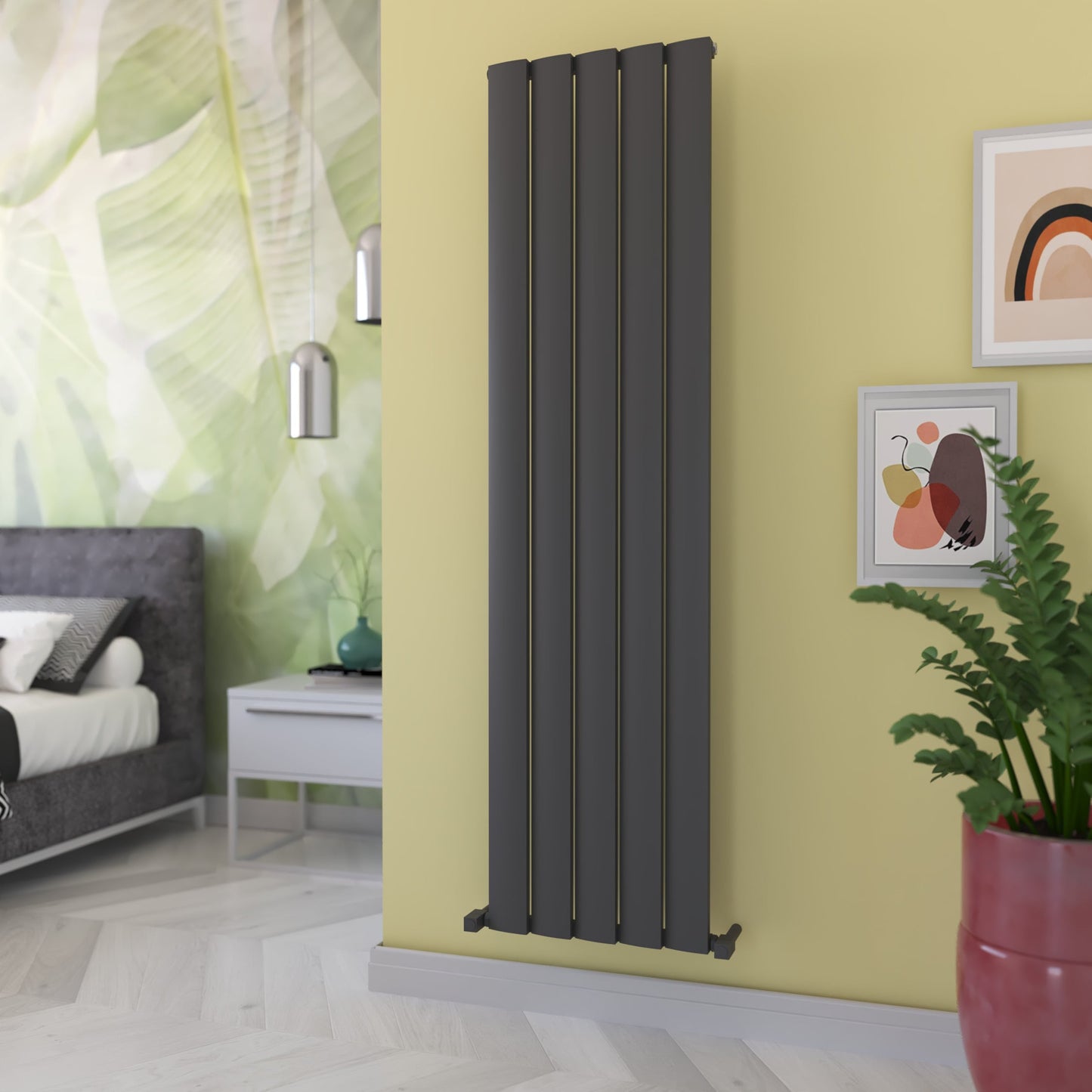 Carisa Step Radiateur en Aluminium Vertical Design Moderne Gris foncé