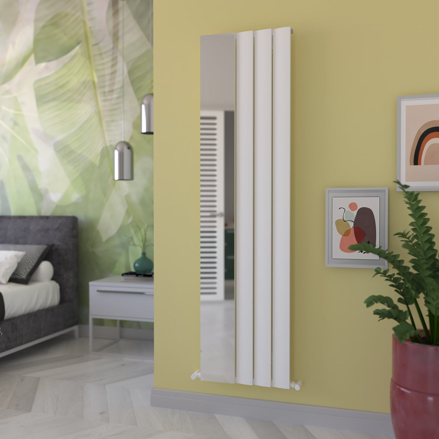 Carisa Step Mirror Radiateur en Aluminium Vertical Design Moderne Blanc