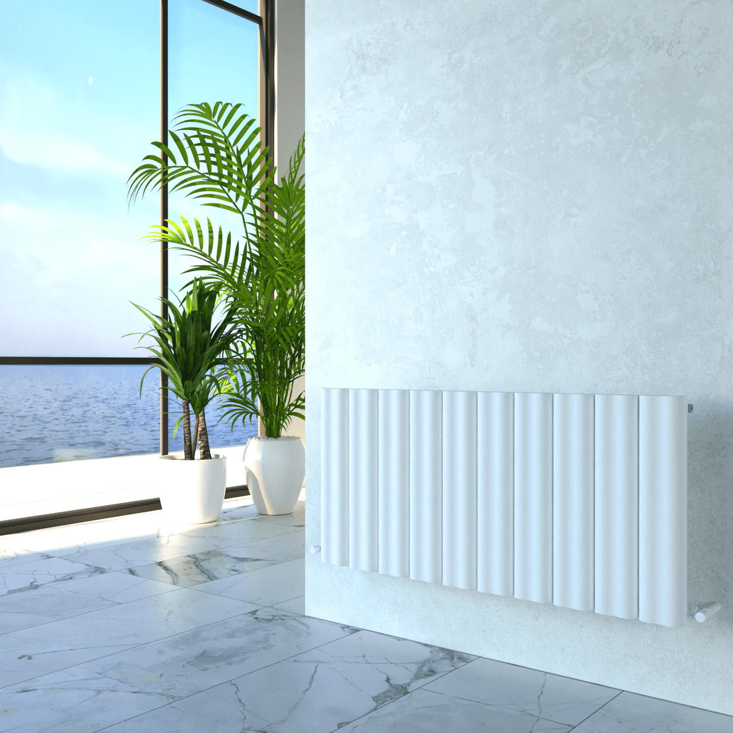 Carisa Wave Radiateur en Aluminium Horizontal Design Moderne Blanc