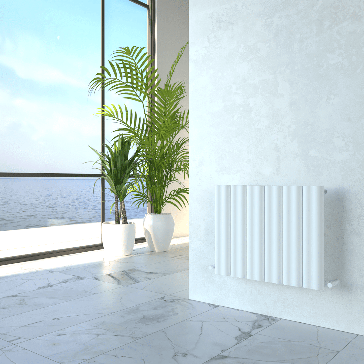 Carisa Wave Radiateur en Aluminium Horizontal Design Moderne Blanc