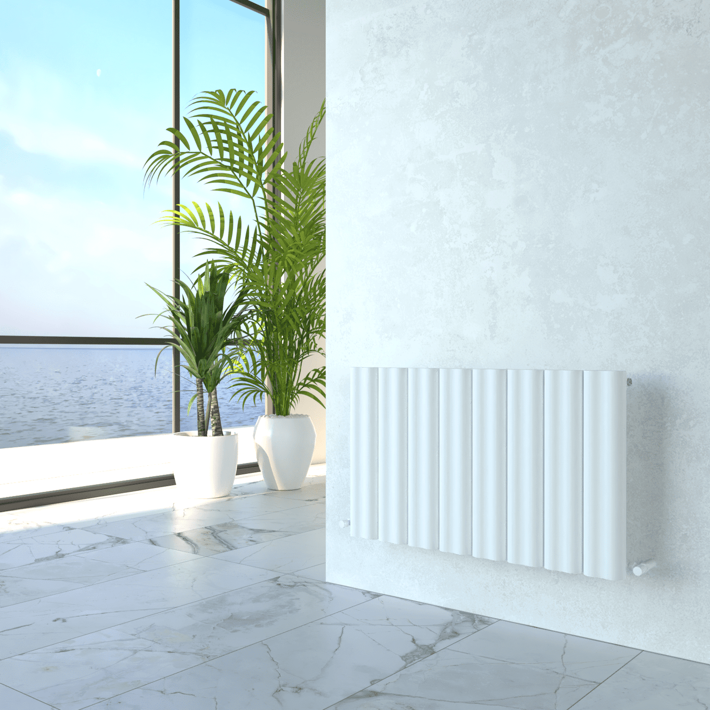 Carisa Wave Radiateur en Aluminium Horizontal Design Moderne Blanc